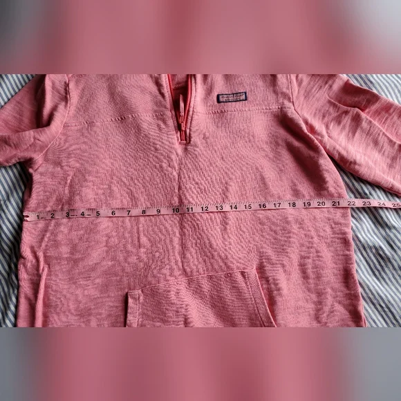 Vineyard Vines  Pink Bubble Gum Zip Collar Pullover Sweatshirt for women size L - Picture 5 of 12